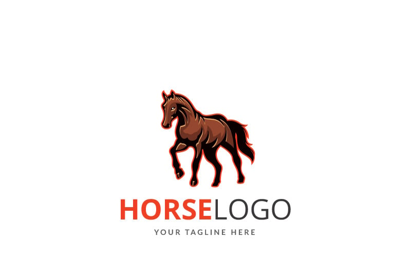 Modello di logo di disegno del cavallo