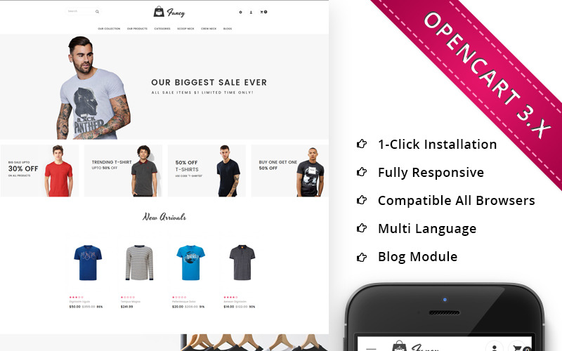 Modello OpenCart reattivo di Fancy Fasion Store