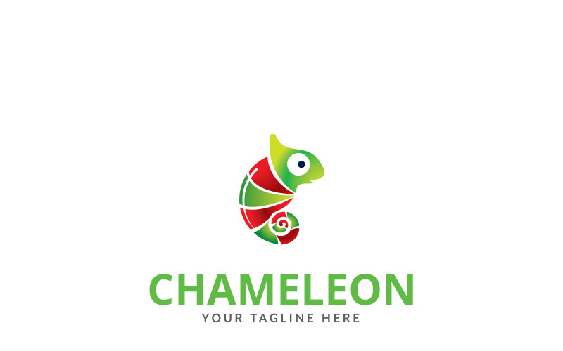 Download Шаблон логотипа "Modern Chameleon Logo Template" / Modern Chameleon Logo Template - Шаблон логотипа на тему графика app brand identity business cartoon chameleon color image company corporate creative cute fun green leaf lizard logo nature reptile resizable