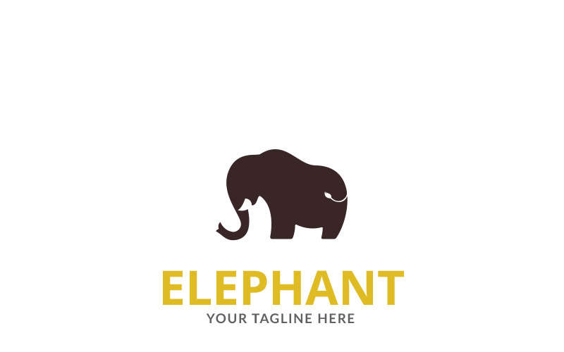 Plantilla de logotipo de diseño de arte de elefante