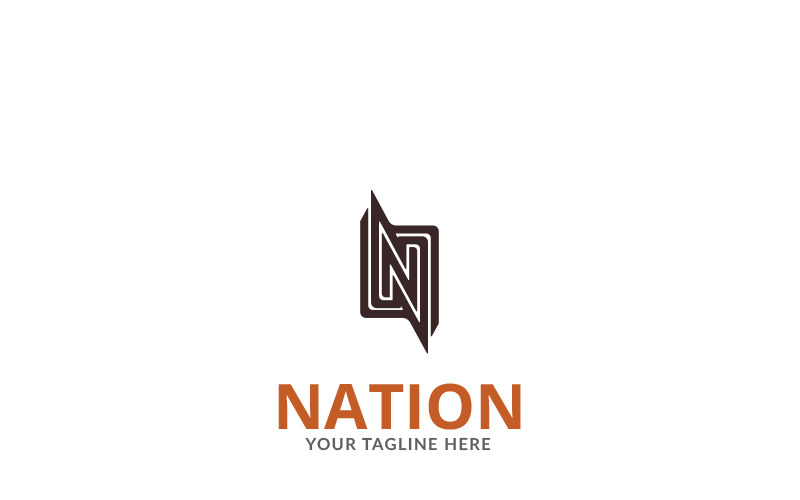 Plantilla de logotipo de letra Nation N