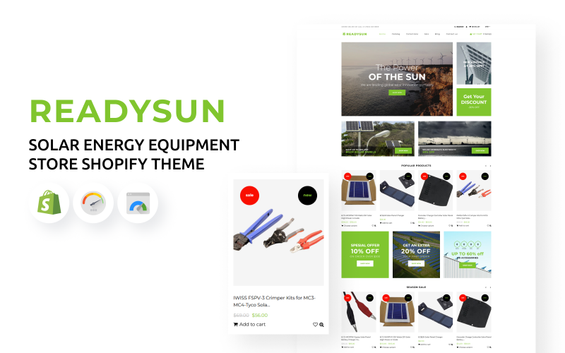 ReadySun - 太阳能设备商店 Shopify 主题