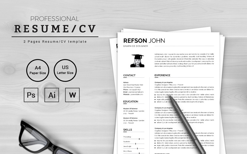 Download Резюме "Refson John Modern Resume Template" / Refson John Modern Resume Template - Резюме на тему графика resume cv clean creative word infographic modern professional student mac pages manager template bankers doctors job seekers