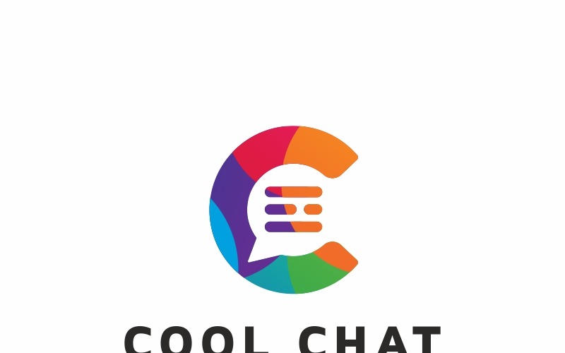 Шаблон логотипа письмо Cool Chat C