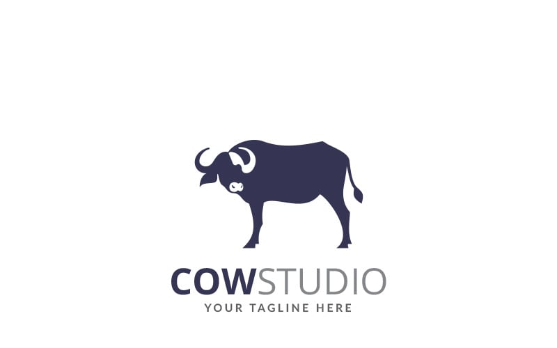 Шаблон логотипа студии коровы