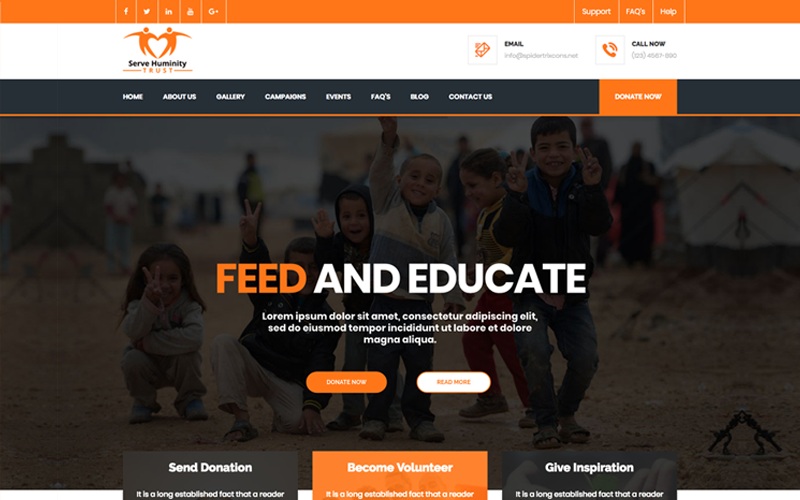 Servehman - Nonprofit, Charity, NGO Fundraising Joomla Template