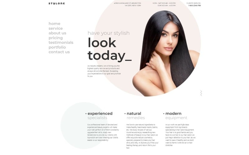 Stylone - тема для перукарні Beauty WordPress Elementor