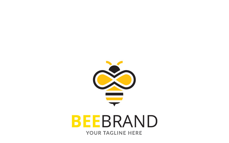 Download Шаблон логотипа "Bee Brand Logo Template" / Bee Brand Logo Template - Шаблон логотипа на тему графика bee hive logo bees bold brand branding bug business creation creative dart flight flower fly hard work honey hornet identity