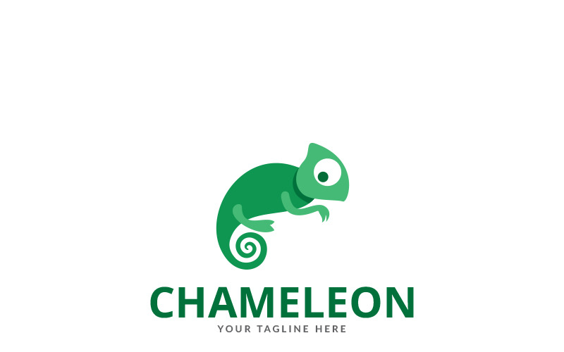 Download Шаблон логотипа "Chameleon Green Logo Template" / Chameleon Green Logo Template - Шаблон логотипа на тему графика app brand identity business cartoon chameleon color image company corporate creative cute fun green leaf lizard logo nature reptile resizable