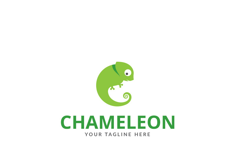 Download Шаблон логотипа "Chameleon Green Logo Template" / Chameleon Green Logo Template - Шаблон логотипа на тему графика app brand identity business cartoon chameleon color image company corporate creative cute fun green leaf lizard logo nature reptile resizable