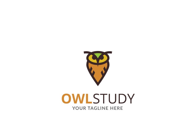 Modelo de logotipo de design de estudo de coruja