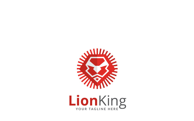 Шаблон логотипа дизайн король лев