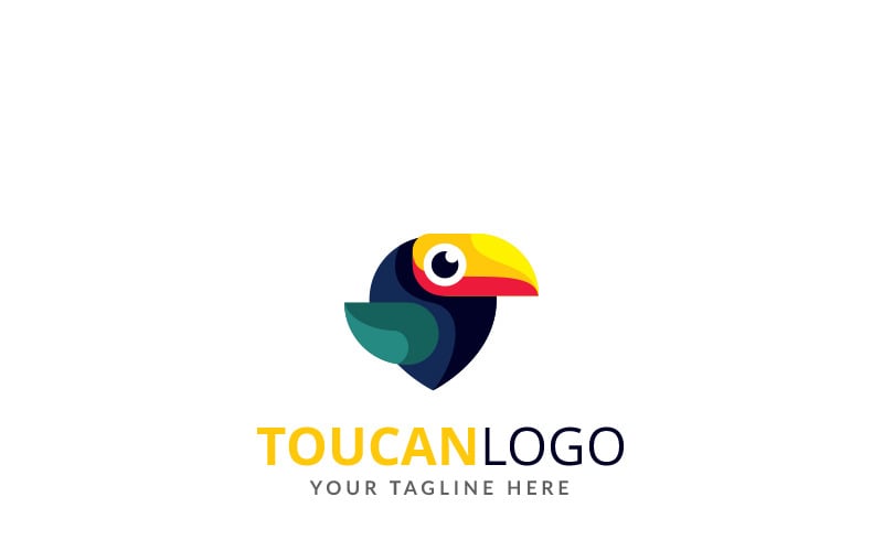 Шаблон логотипа дизайн тукан