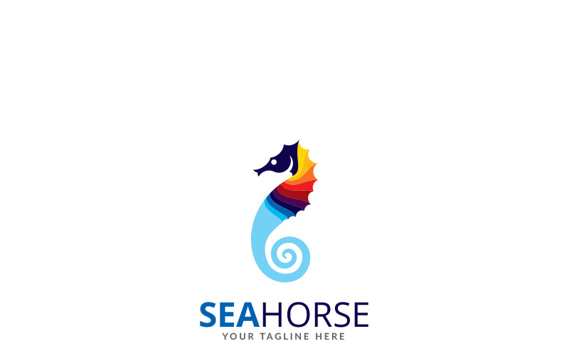 Download Шаблон логотипа "Sea Horse Logo Template" / Sea Horse Logo Template - Шаблон логотипа на тему графика acuario acuarium acuarius animal beach media clothing dragon drop fish food horse kid kids marine maritime marketing mascot multimedia nautical
