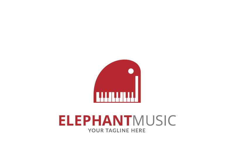 Слон музика логотип шаблон