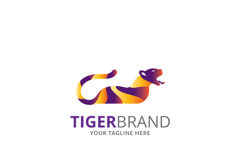 Tijger kleur merklogo sjabloon