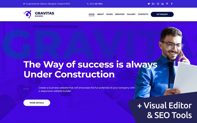 шаблон gravitas multipurpose business moto cms 3