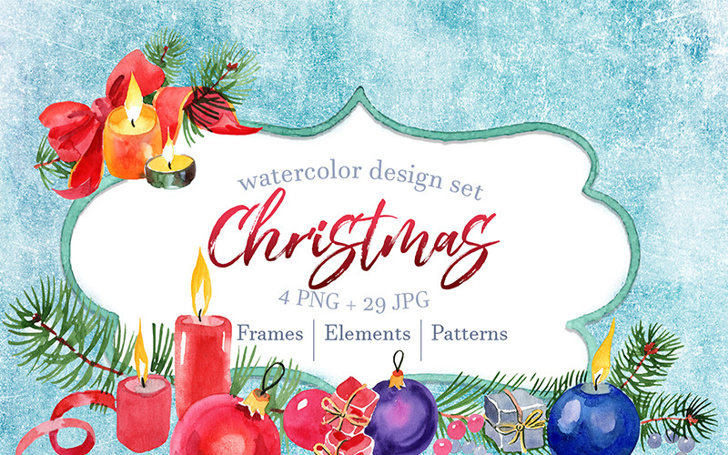 Ein Satz Neujahrskerzen PNG Aquarell - Illustration