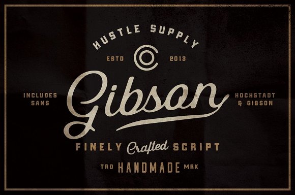 Download Шрифт "Gibson Script + Extras Font" / Gibson Script + Extras Font - Шрифт на тему графика 