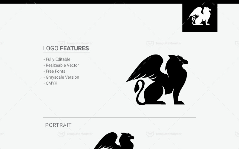 Download Шаблон логотипа "Griffin Logo Logo Template" / Griffin Logo Logo Template - Шаблон логотипа на тему графика animal black business classic clean eagle elegant financial hotel icon king lawyer legal lion logo logotype luxury management mascot modern