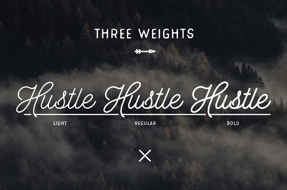 Hustle Script - Monoline Schriftart