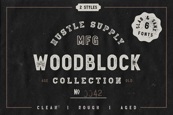 Колекція Woodblock - шрифт Sans & Slab
