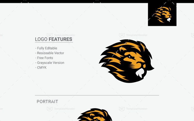Download Шаблон логотипа "Lion Logo Template" / Lion Logo Template - Шаблон логотипа на тему графика animal club creative crest crown design emblem gold graphic great head hotel icon illustrator king leader lion logo luxurious luxury