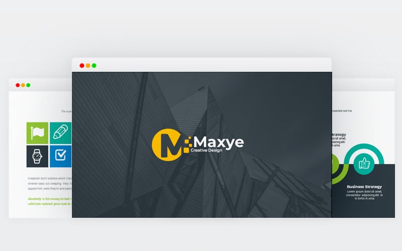 Modello di presentazione multiuso Maxye PowerPoint
