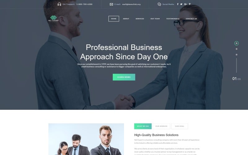 Net Expert - Business Consulting HTML5 Landing Page Template
