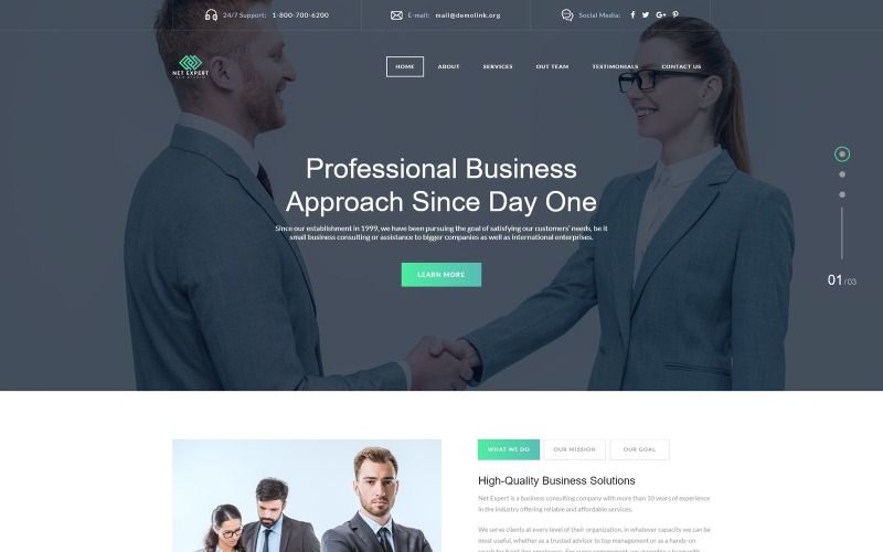 Net Expert - Plantilla de página de destino HTML5 de consultoría empresarial