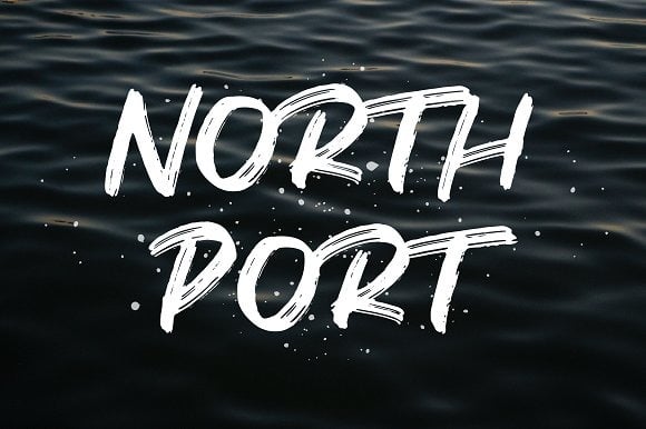 Port Nord | Toutes les polices de pinceau en majuscules