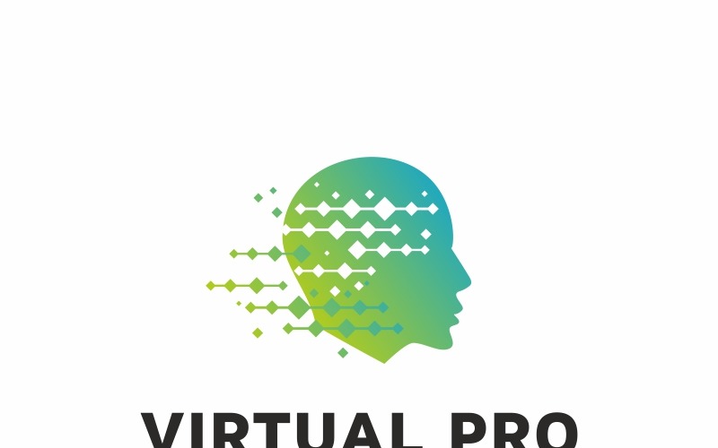 Download Шаблон логотипа "Virtual Pro Logo Template" / Virtual Pro Logo Template - Шаблон логотипа на тему графика augmented reality box business consultant corporate creation creative creativity development digital head hexagon human innovation media multimedia pixel professional publicity