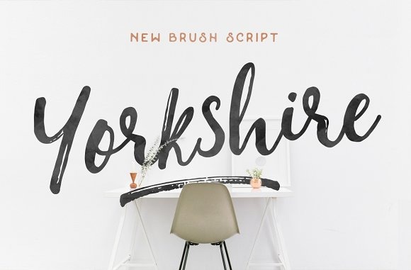 Yorkshire - czcionka kursywna pędzla