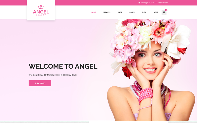 Angel - Güzellik Salonu Mağazası WooCommerce WordPress Elementor Teması