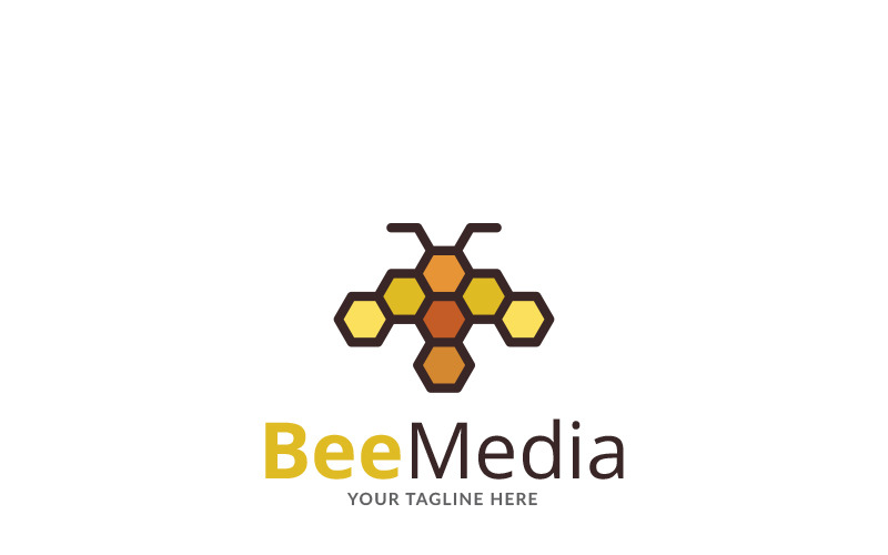 Download Шаблон логотипа "Bee Art Brand Logo Template" / Bee Art Brand Logo Template - Шаблон логотипа на тему графика bee logo beehive clever creative design developer development elegant fast delivery fly flying geek business hexagon community honey idea illustration