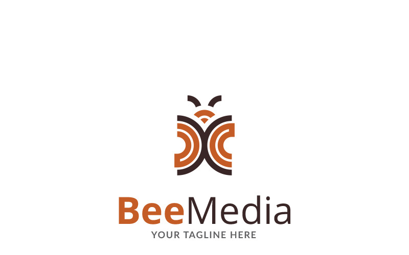 Download Шаблон логотипа "Bee New Brand Logo Template" / Bee New Brand Logo Template - Шаблон логотипа на тему графика bee logo beehive clever creative design developer development elegant fast delivery fly flying geek business hexagon community honey idea illustration