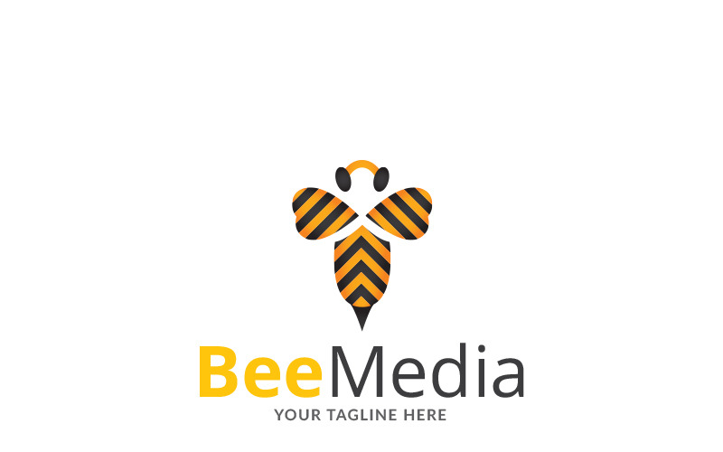 Download Шаблон логотипа "Bee Right Brand Logo Template" / Bee Right Brand Logo Template - Шаблон логотипа на тему графика bee logo beehive clever creative design developer development elegant fast delivery fly flying geek business hexagon community honey idea illustration