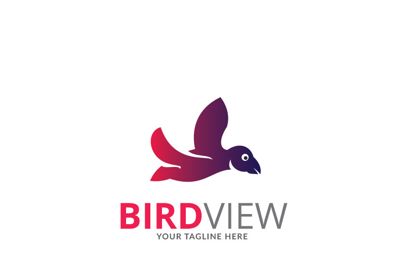 Download Шаблон логотипа "Bird View Brand Logo Template" / Bird View Brand Logo Template - Шаблон логотипа на тему графика animal animals bird blue bold brand branding business chirp clean company creative design designer fly humming line media modern nature