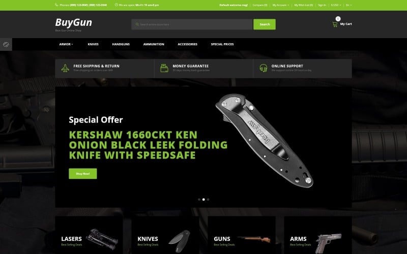 BuyGun - Modello OpenCart del negozio di armi