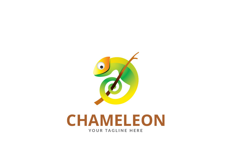 Download Шаблон логотипа "Color Chameleon Logo Template" / Color Chameleon Logo Template - Шаблон логотипа на тему графика app brand identity business cartoon chameleon color image company corporate creative cute fun green leaf lizard logo nature reptile resizable