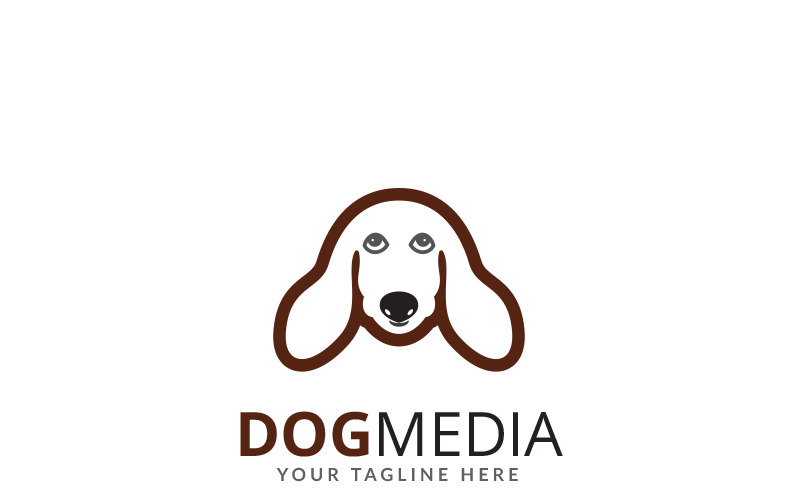 Download Шаблон логотипа "Dog Media Logo Template" / Dog Media Logo Template - Шаблон логотипа на тему графика agency animal shop animals army dog aware big brand black business care creative health market show standing dog trainer pet