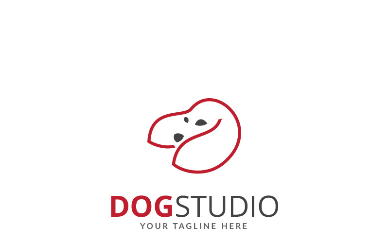 Download Шаблон логотипа "Dog Studio Logo Template" / Dog Studio Logo Template - Шаблон логотипа на тему графика agency animal shop animals army dog aware big brand black business care creative health market show standing dog trainer pet