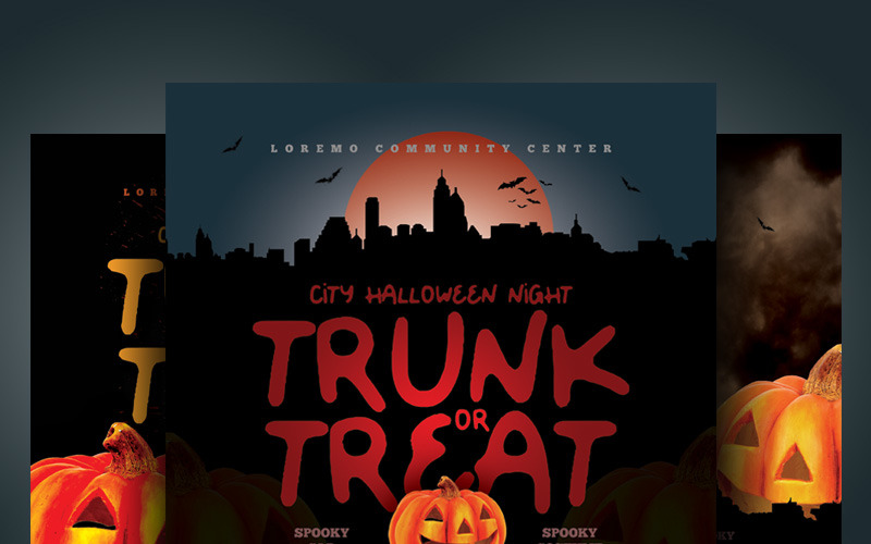 Download Фирменный стиль "Halloween Trunk or Treat Flyer - Corporate Identity Template" / Halloween Trunk or Treat Flyer - Corporate Identity Template - Фирменный стиль на тему графика trunk treat or halloween candy costumes festival day trick church invitation flyer leaflet pamphlet ad advert poster magazine event