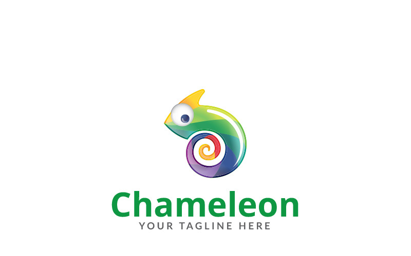 Хамелеон медіа шаблон логотипу