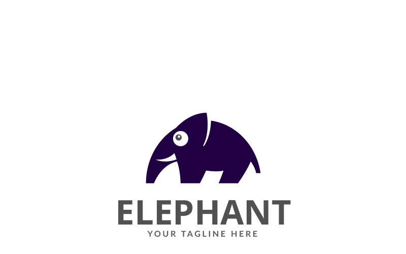 Маленький слон логотип шаблон