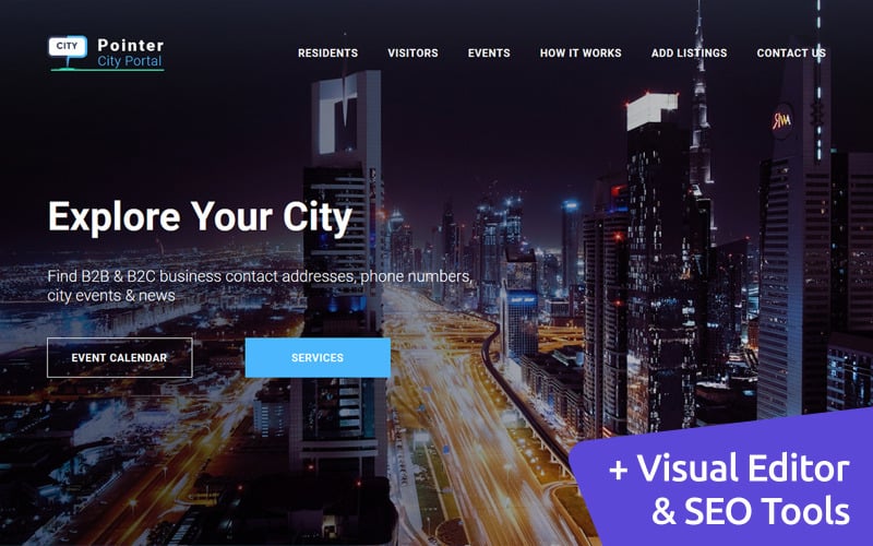 Modèle City Portal Premium Moto CMS 3