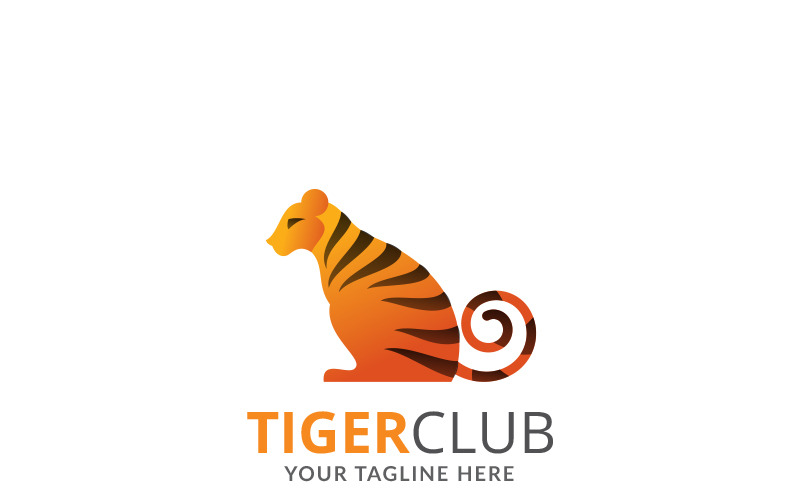 Modèle de logo de conception de club de tigre