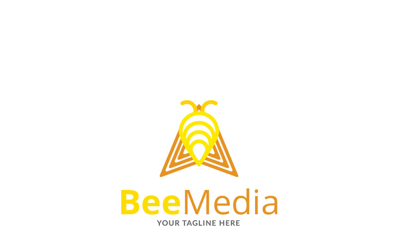 Modèle de logo de marque de commerce des abeilles