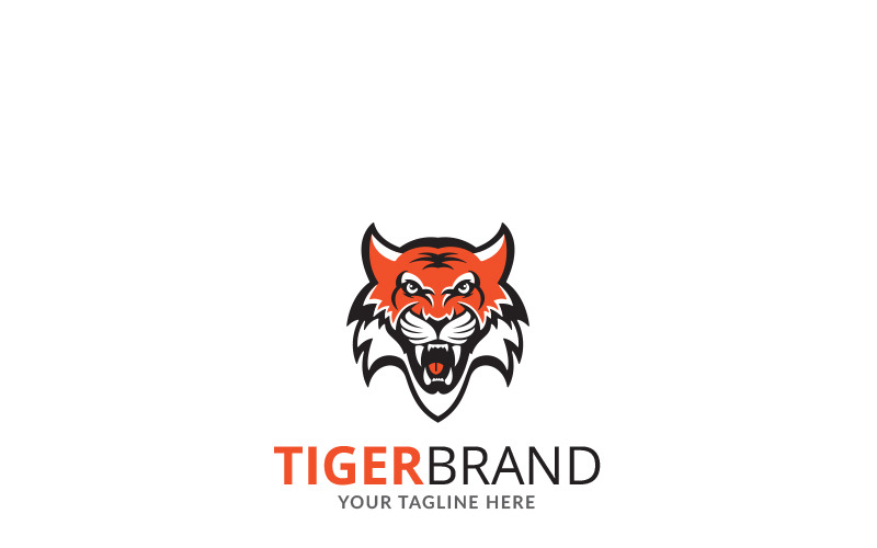 Шаблон логотипа дизайн бренда тигр