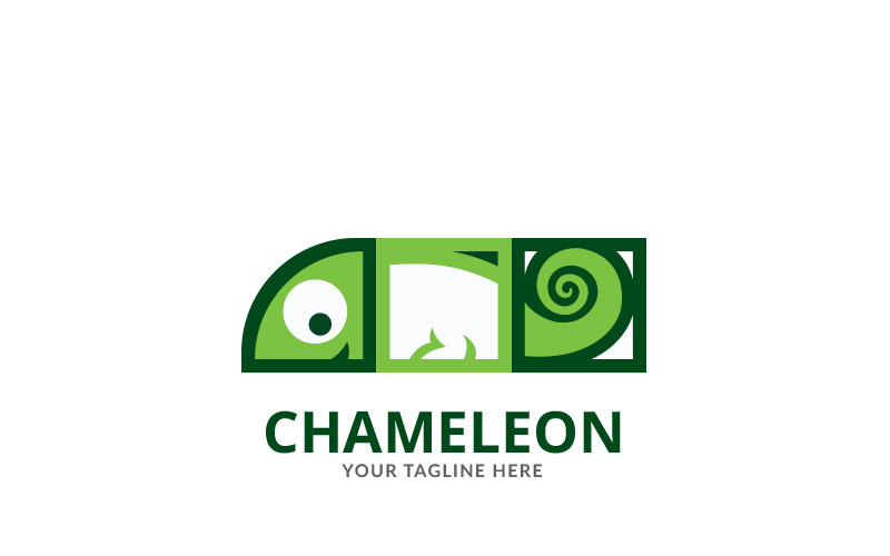 Шаблон логотипа золото хамелеон